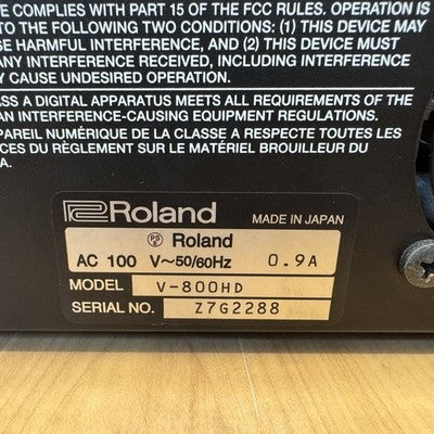 ROLAND V-800HD MULTI-FORMAT VIDEO SWITCHER 1080/60P 8IN/6OUT AC100V 50/60HZ 75W