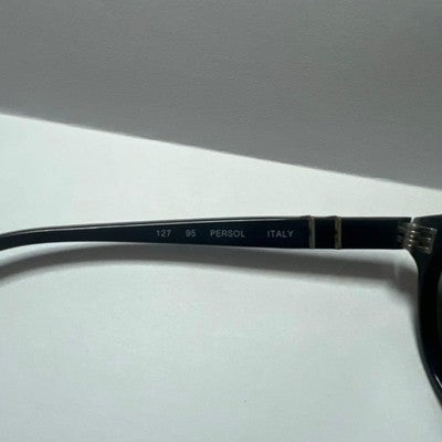 PERSOL 127 95 TERMINATOR 2 SUNGLASSES BLACK FRAME GREEN LENS MADE IN ITALY