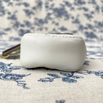 COACH OLD COACH MINI HOBO WHITE LEATHER BAG KEY RING CHARM VINTAGE 80S 90S