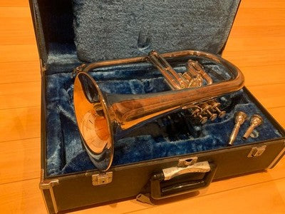 YAMAHA YFH-731 FLUGELHORN VINTAGE 1980 BRASS INSTRUMENT W HARD CASE MOUTHPIECES