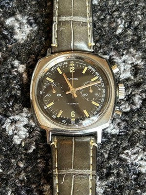 GLYCINE VINTAGE MANUAL WIND CHRONOGRAPH 36MM MEN'S WATCH EXCELLENT WORKING JP