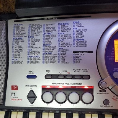 PANASONIC KC600 GENERAL MIDI KEYBOARD DIGITAL PIANO W/ FLOPPY DRIVE POWER CABLE