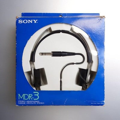 SONY MDR-3 VINTAGE RETRO DYNAMIC HEADPHONES - SOUND OUTPUT CONFIRMED AS IS