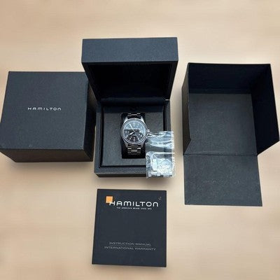 HAMILTON KHAKI FIELD AUTO H706250 BLACK DIAL AUTOMATIC MEN'S WATCH 44MM