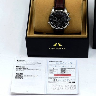 Citizen Campanola AH4080-01Z Quartz Watch Red Dial 42mm Moonphase Mint /w Box
