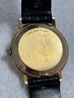 OMEGA 196.0120 DAY-DATE CAL.1345 GOLD DIAL 10KGF QUARTZ WATCH TESTED USED