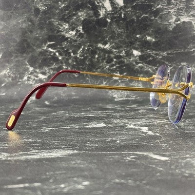 CARTIER C-MOTIF RIMLESS EYEGLASSES GOLD VINTAGE RARE MADE IN FRANCE AUTHENTIC