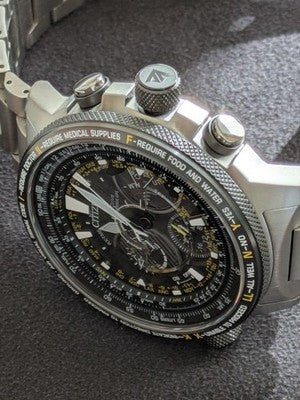 CITIZEN PROMASTER CC7014-82E F990 GPS SATELLITE TITANIUM WATCH FULL SET