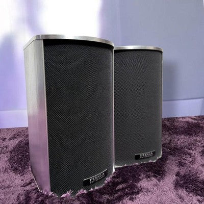 PIEGA TMICRO3 SILVER SPEAKER SYSTEM PAIR BOOKSHELF SPEAKERS TESTED WORKING