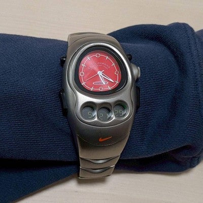 NIKE GSX TITANIUM WATCH RED DIAL LIMITED 2001 Y2K DIGITAL ANALOG WORKING RARE