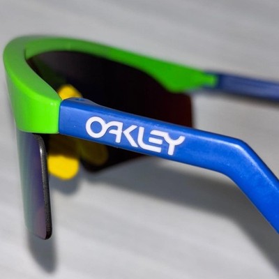 OAKLEY BLADES VINTAGE SUNGLASSES USA MADE Y2K NEON GREEN/BLUE 1988
