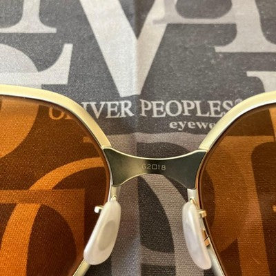 OLIVER PEOPLES OP-523 SUNGLASSES SILVER ORANGE BRAD PITT FIGHT CLUB MODEL