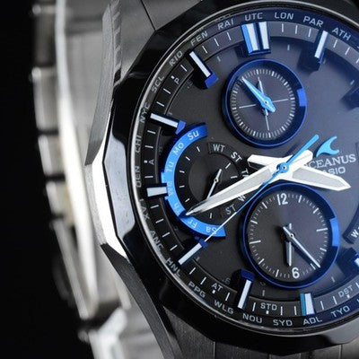 CASIO OCEANUS MANTA OCW-S3001-1AJF TITANIUM SOLAR RADIO WAVE MEN WATCH BLUE