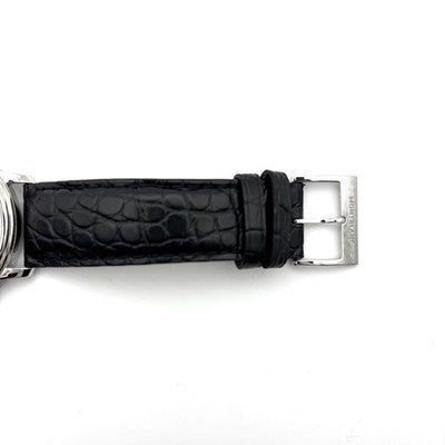 MONTBLANC TRADITION DATE 7336 MEN WATCH QUARTZ SILVER DIAL BOX EXCELLENT