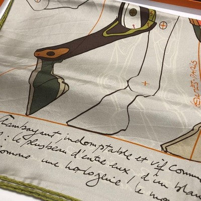 HERMES CARRE WASH SCARF LE PEGASE D'HERMES CUT 140 CM SILK PEGASUS GIFTS  MINT
