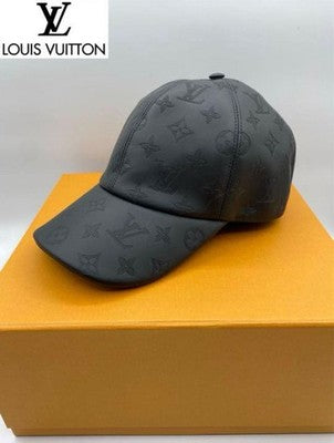LOUIS VUITTON M76581 CASQUETTE MONOGRAM SHADOW LEATHER CAP SIZE 60 BLACK
