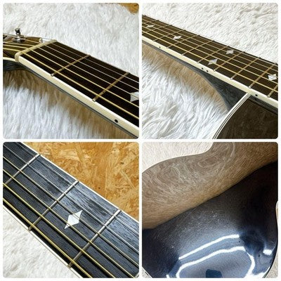 B.C. RICH ACOUSTIC ELECTRIC GUITAR RARE MODEL BLACK METAL ROCK STYLE