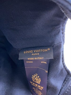 LOUIS VUITTON LV LOGO EMBROIDERED BASEBALL CAP INDIGO BLUE M7009 FREE SIZE