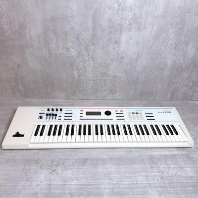ROLAND JUNO-DS61 WHITE SYNTHESIZER 61 KEY KEYBOARD WITH PEDAL CASE EXCELLENT