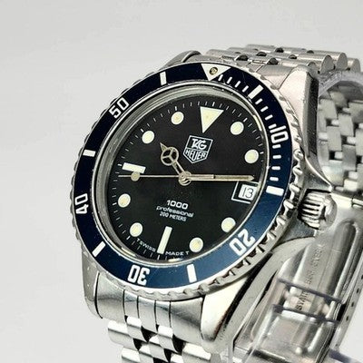 TAG HEUER 1000 PROFESSIONAL 980.013 BLACK DIAL QUARTZ MEN'S WATCH 38MM VINTAGE