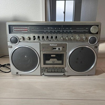 NATIONAL RX-5500 BOOMBOX RETRO RADIO CASSETTE PLAYER SILVER USED FROM JAPAN