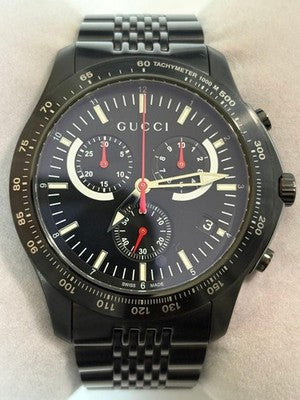 GUCCI G-TIMELESS YA126258 CHRONOGRAPH QUARTZ MENS WATCH BLACK DIAL BOX