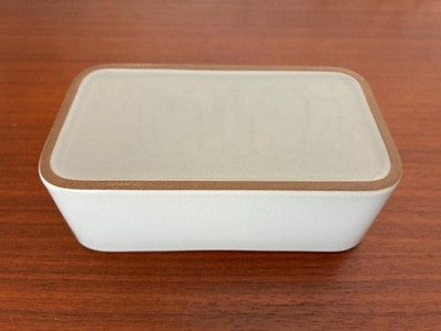 HEATH CERAMICS BUTTER DISH YELLOW GRAY TWO-TONE GLAZED CERAMIC RARE 1PC