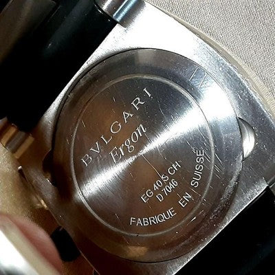 BVLGARI ERGON CHRONOGRAPH EG40S CH AUTOMATIC BLACK DIAL LEATHER MEN'S WATCH USED