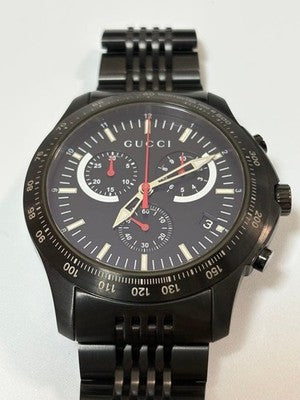 GUCCI G-TIMELESS YA126258 CHRONOGRAPH QUARTZ MENS WATCH BLACK DIAL BOX