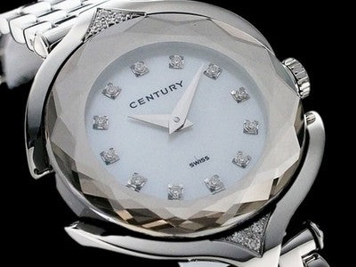 CENTURY AFFINITY WITH GENUINE DIAMONDS 632.7.S.12.16.SK QUARTZ WRISTWATCH USED