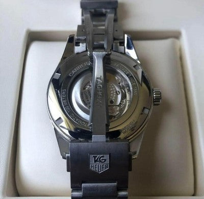 TAG HEUER CARRERA CALIBRE 5 AUTOMATIC WATCH WAR201D-1 WHITE DIAL SS/SS WITH BOX