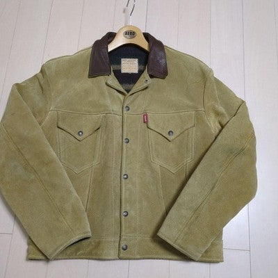 AERO LEATHER 3RD TYPE SUEDE LEATHER JACKET TROY MILLS WOOL BLANKET SIZE M