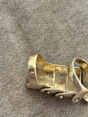 VIVIENNE WESTWOOD ARMOR RING OLD MODEL HALLMARK SILVER SIZE 12 US RARE