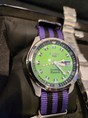 SEIKO 5 SPORTS X ROWING BLAZERS SRPJ59 LIMITED EDITION LIME GREEN 39MM F/S