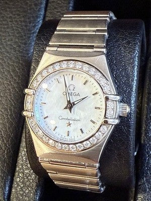 OMEGA CONSTELLATION MINI 1466.71 DIAMOND BEZEL MOP DIAL SS WATCH EXCELLENT JP