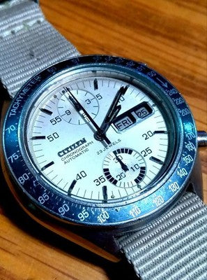 CITIZEN 67-9313 8110 AUTOMATIC CHRONOGRAPH SPEEDY ROTATING TACHYMETER BEZEL
