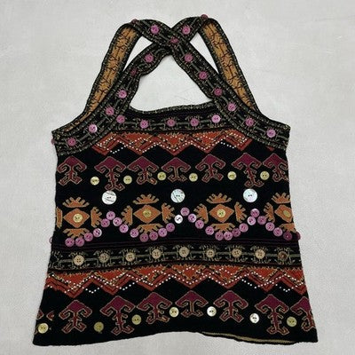 CHRISTIAN DIOR BY GALLIANO EMBROIDERED BOTANICAL WOMENS TANK TOP SIZE 40/US 8