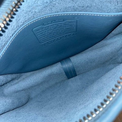 COACH VINTAGE BECKETT ZIP SHOULDER BAG LIGHT BLUE LEATHER CROSSBODY RARE OLD