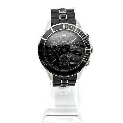 CHRISTIAN DIOR CHRISTAL CD114317 CHRONOGRAPH DATE QUARTZ 38MM BLACK DIAL WATCH