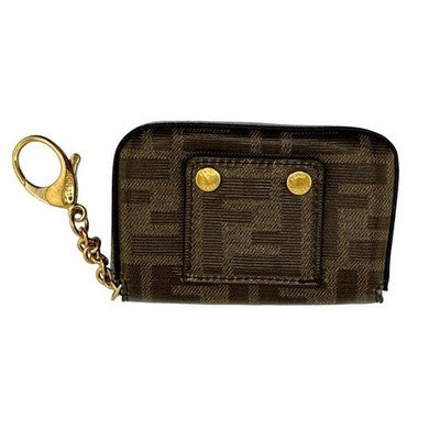 FENDI 7AR798 ZUCCA NANO BAGUETTE MINI CHAIN SHOULDER BAG CHARM PVC FF
