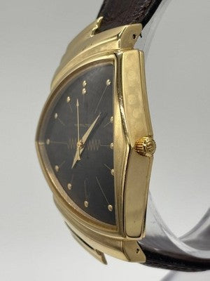 HAMILTON VENTURA 6250 QUARTZ BLACK DIAL GENUINE BAND LEATHER MEN'S WATCH