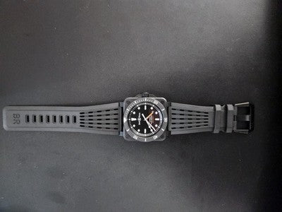BELL & ROSS BR03 92 DIVER BLACK CERAMIC 42MM AUTOMATIC WATCH FULL SET EXCELLENT