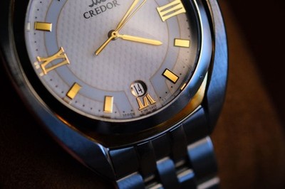 SEIKO CREDOR 8J86-0AA0 GCAZ052 DATE QUARTZ MENS WATCH AUTHENTIC WORKING
