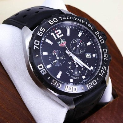 TAG HEUER FORMULA 1 CHRONOGRAPH CAZ1010 QUARTZ MEN'S WATCH - SILVER/BLACK