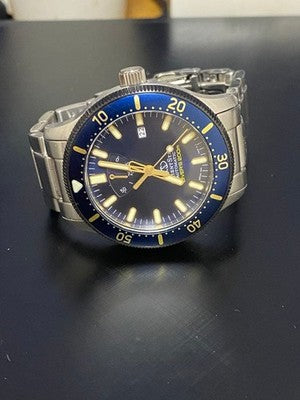 ORIENT STAR SPORTS DIVER RK-AU0304L AUTOMATIC BLUE DIAL SILVER MEN WATCH