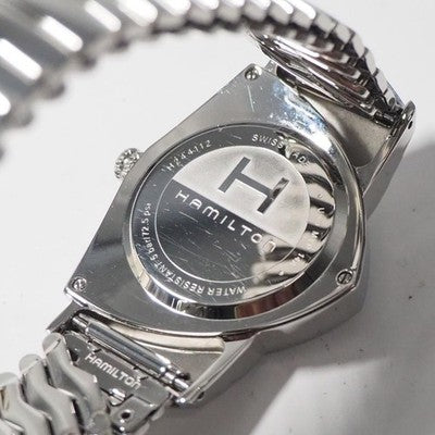 HAMILTON VENTURA H915 QUARTZ BLACK DIAL STAINLESS STEEL MEN'S WATCH USED