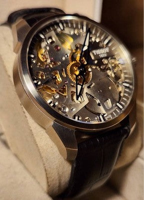 TISSOT T COMPLICATION SQUELETTE HAND WIND SKELETON DIAL MEN WATCH 43MM SWISS
