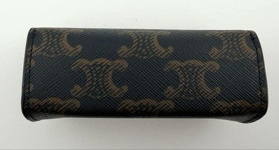 CELINE TRIOMPHE CANVAS RING CASE BLACK JEWELRY STORAGE BOX WITH BOX DUST BAG