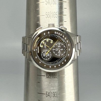 SEIKO KINETIC CHRONOGRAPH 7L22-0AN0 TITANIUM BLACK DIAL TACHYMETER MENS WATCH