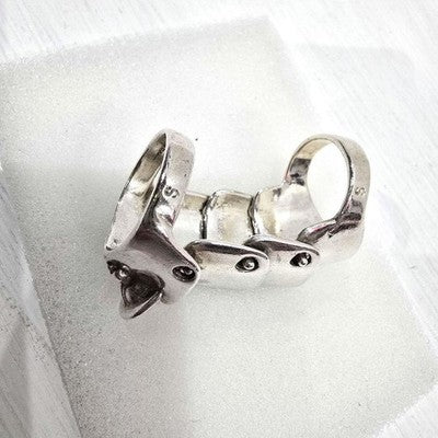 VIVIENNE WESTWOOD ARMOR RING SV925 SILVER SIZE S EARLY MODEL FROM JAPAN